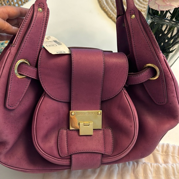 Jimmy Choo purple leather Rhona Hobo bag / purse - Picture 3 of 17